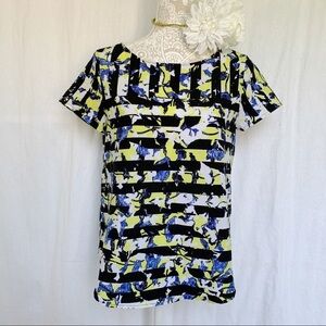 Peter Pilotto for Target // Blue, Black Print Top mar2